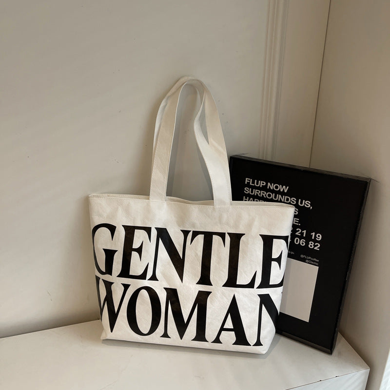 Tyvek Casual Cool Letter Printing Large Totes