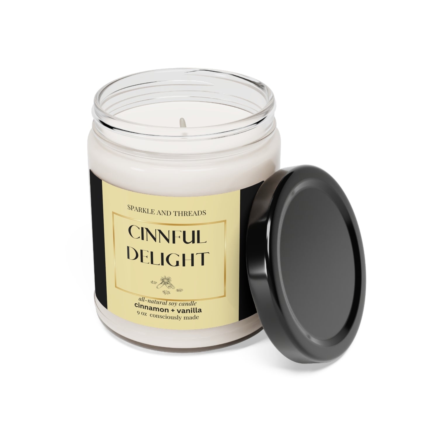 Cinnful Delight - Scented Soy Candle, 9oz