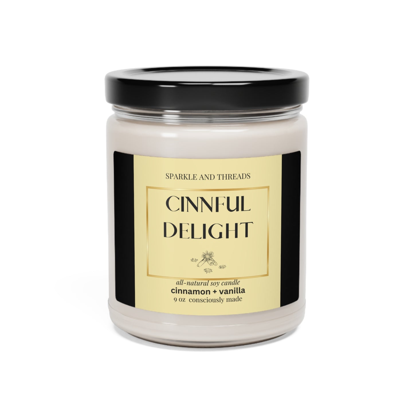 Cinnful Delight - Scented Soy Candle, 9oz