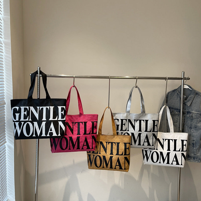 Tyvek Casual Cool Letter Printing Large Totes