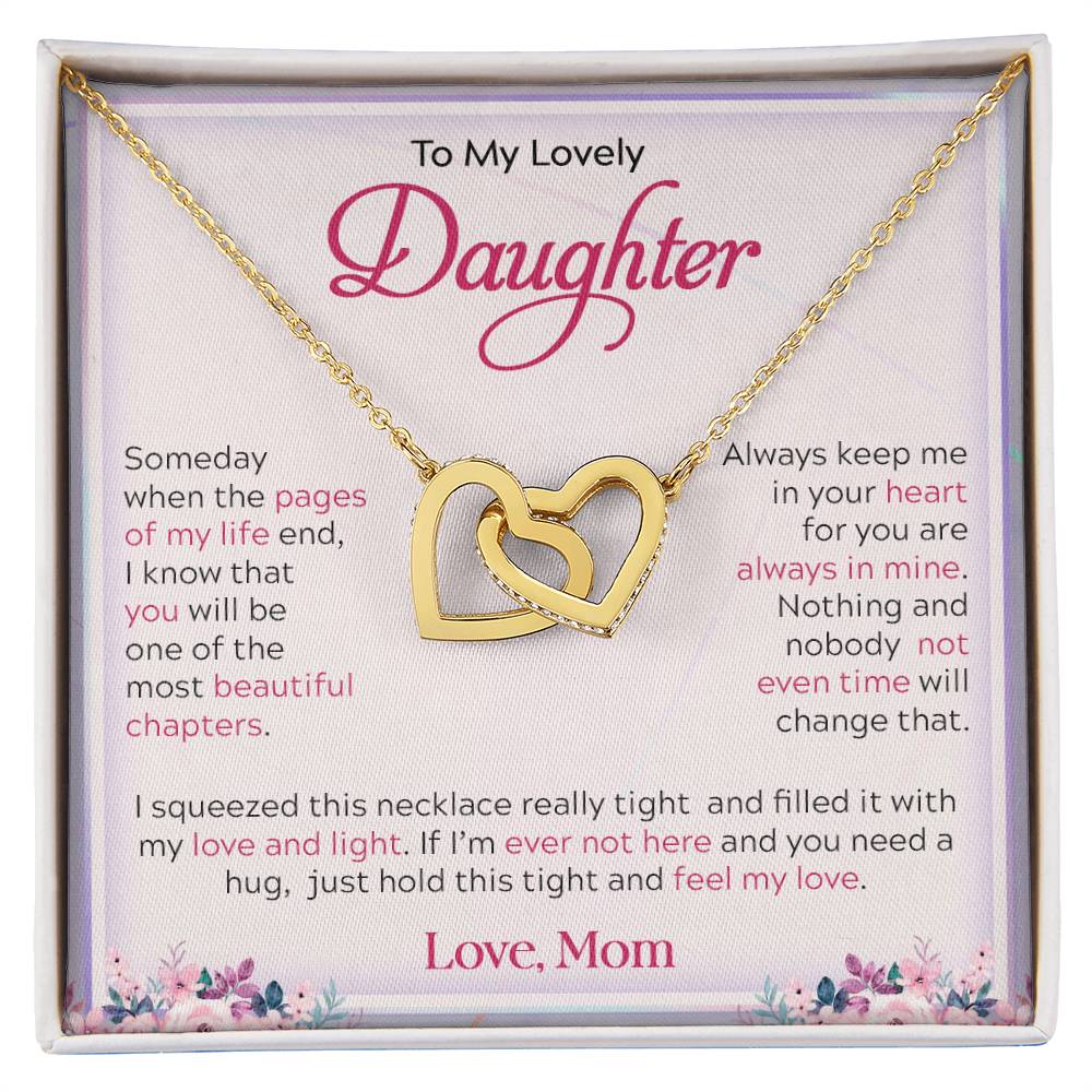 To My Lovely Daughter | Always Keep Me In Your Heart - Interlocking Hearts necklace