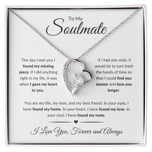 To My Soulmate | I Love You, Forever & Always - Forever Love Necklace